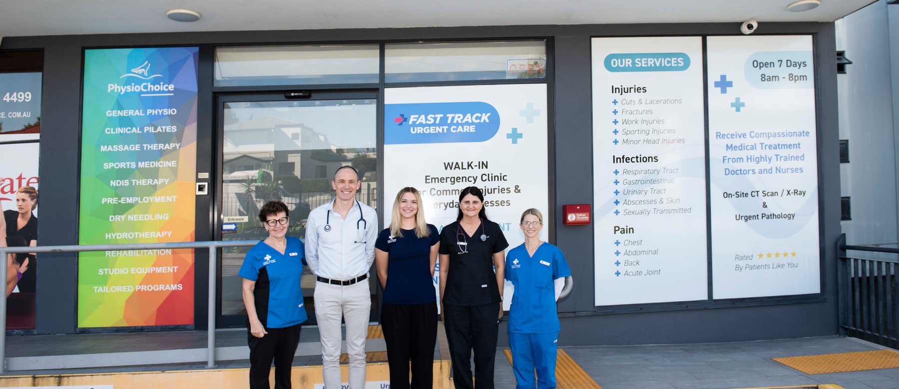 Members of the Fast Track team outside the Indooroopilly clinic